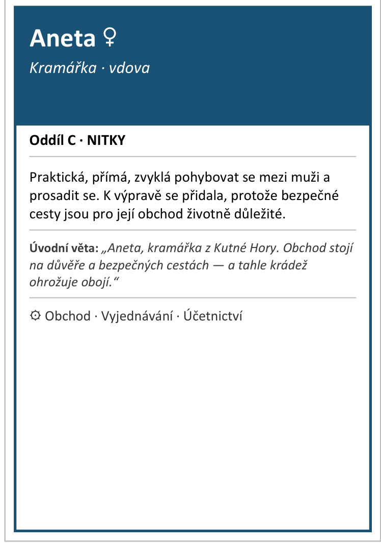 Aneta, kramářka