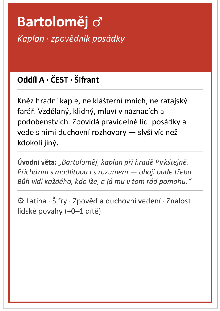Otec Bartoloměj, kaplan