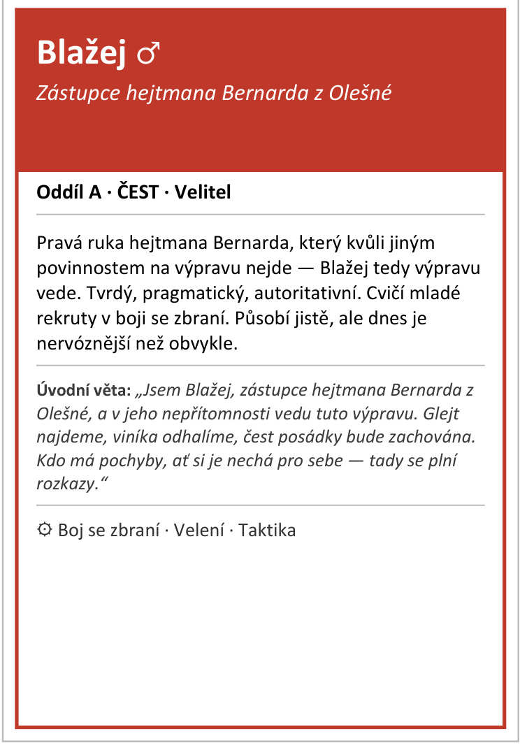 Blažej, zástupce hejtmana