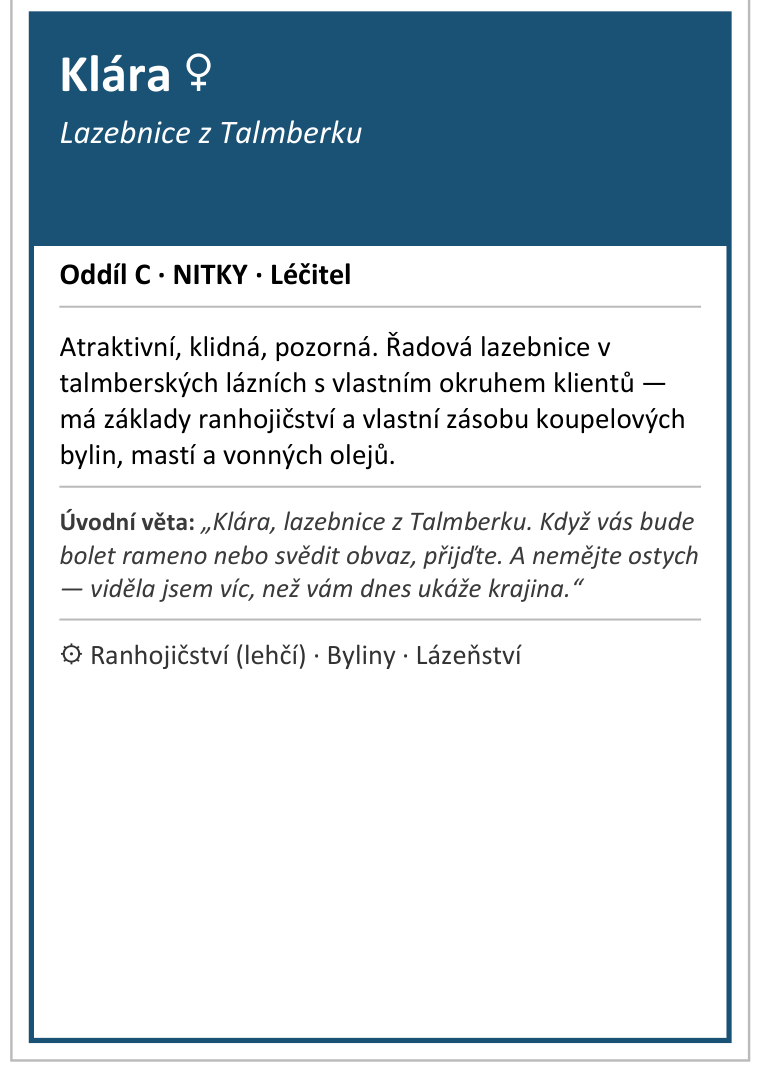 Klára, lazebnice z Talmberku